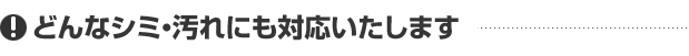 どんなシミ・汚れにも対応いたします