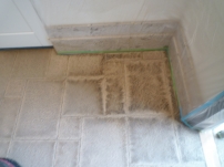 玄関石床汚れ除去作業